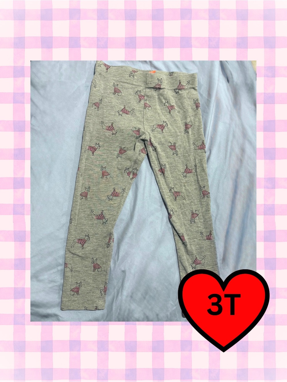 4 for $20 / French Bulldog Leggings Size 3T